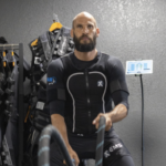 Florent during a coached EMS training session at Pulse Wellness Studio in Clearwater, Florida