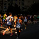 Marathon runners competing in a major U.S. road race