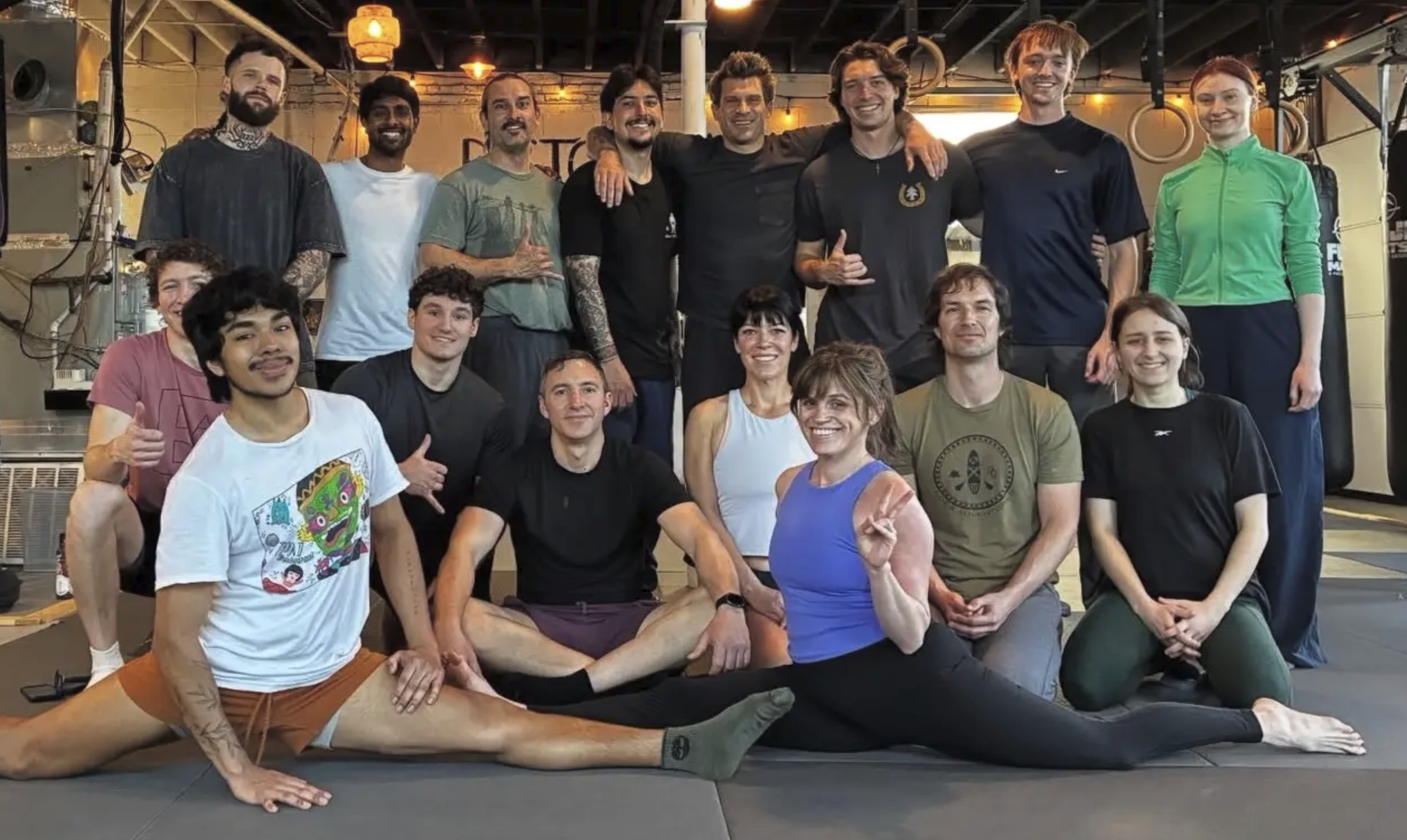 Musou Movement members gathered inside the Greenville fitness studio