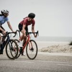 Road cyclists riding hard in a group, the type of athletes whose lactate accumulation rate was measured