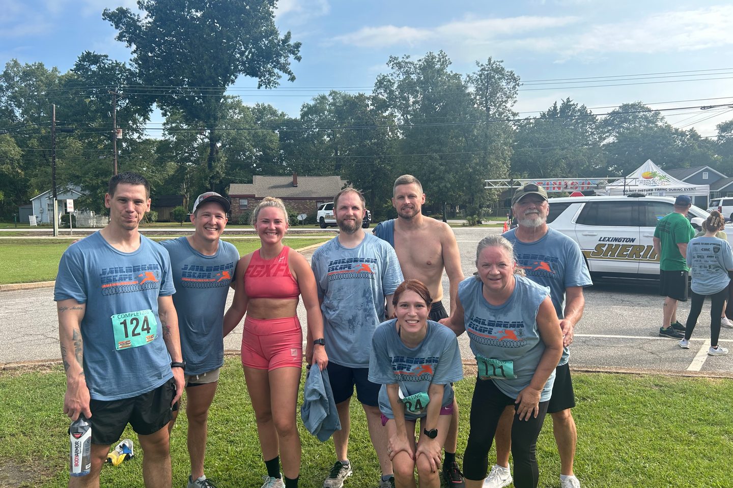 Lodestar members together outdoors after a road race