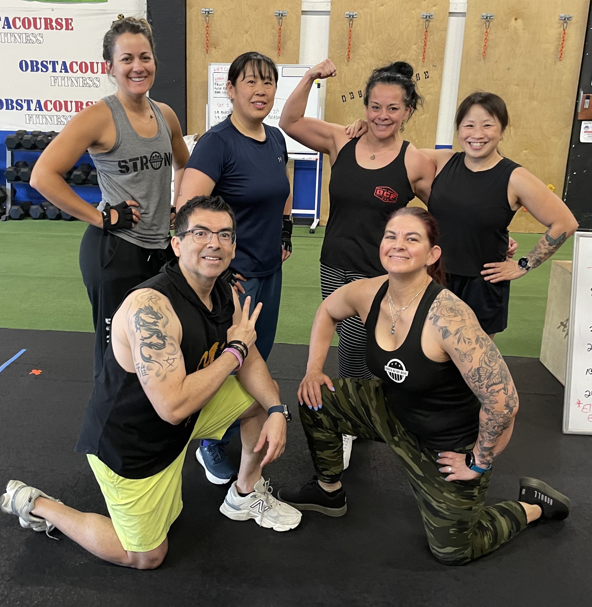 Members gather at ObstaCourse Fitness in Redwood City, California