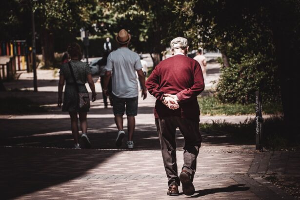 Older adult walking outdoors, illustrating physical activity and healthy ageing