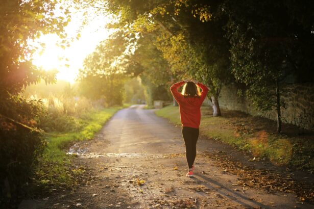 Slow running for 10 minutes at an easy outdoor jogging pace