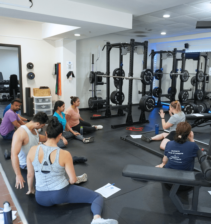 Clients taking part in small group instruction at The Lifting Legacy in Seattle