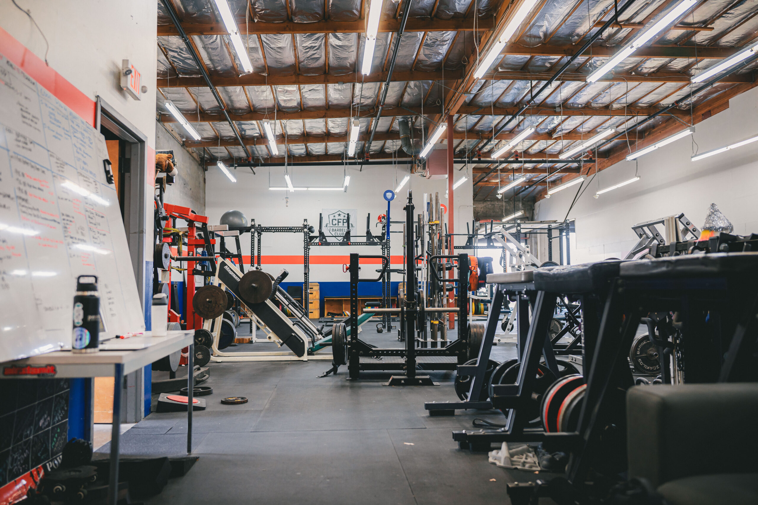 Training equipment and open coaching space inside The Weight Room