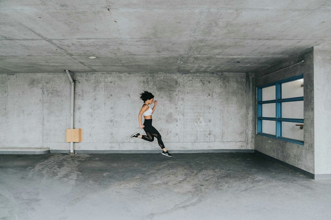 Athlete leaving the ground in a vertical jump, the outcome measured in eccentric training trials