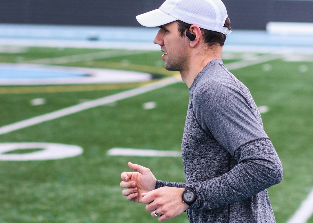 Distance runner training outdoors, a trained athlete of the kind whose electrocardiograms show t-wave inversions