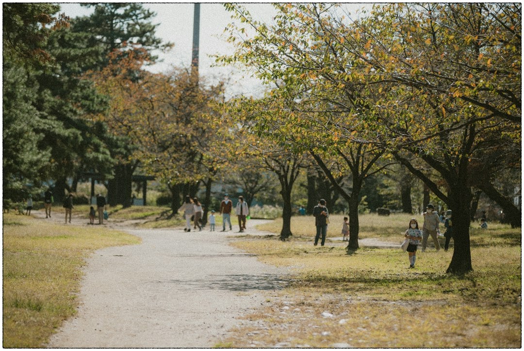 People walking a paved park path in a county with strong exercise access