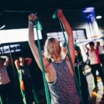 Supervised group session of the kind used for elastic band training in older adults