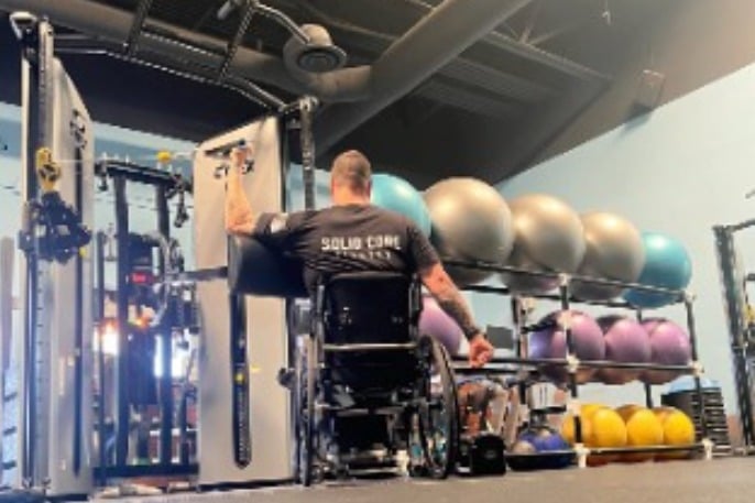 Brian, co-owner of Solid Core Fitness, training in the Murrieta studio