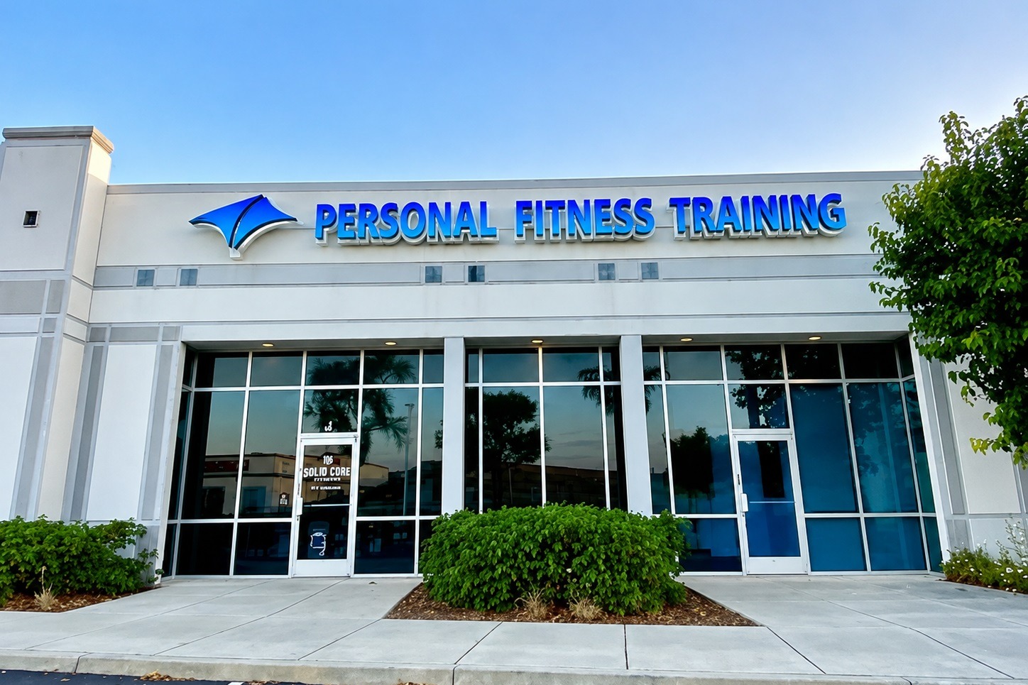 The private Solid Core Fitness training floor in Murrieta, California, with three identical training stations